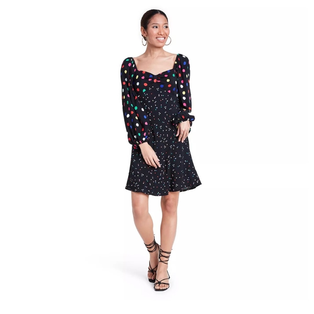 Rixo Black Polka Dot Dress